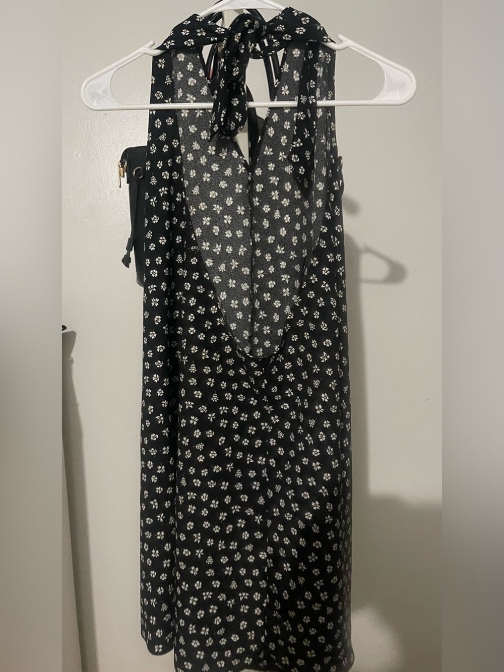 Zara Black Floral Halter Backless Dress - Picture 2 of 3